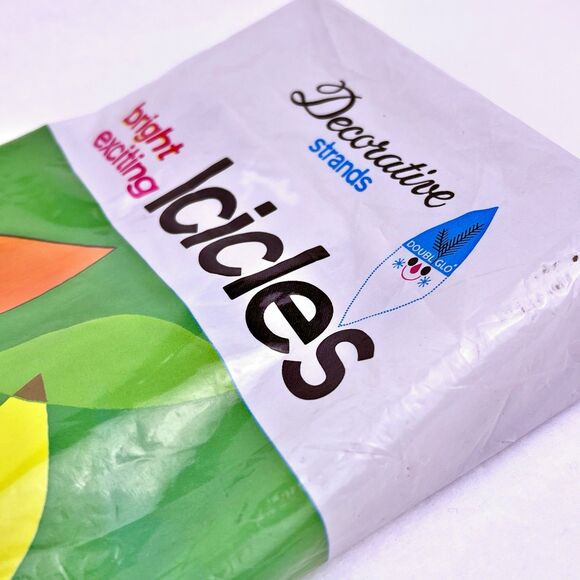 VTG Christmas Tree Silver Tinsel 1100 Icicles Doubl-Glo 18" Long New Open Wrap - Picture 4 of 13